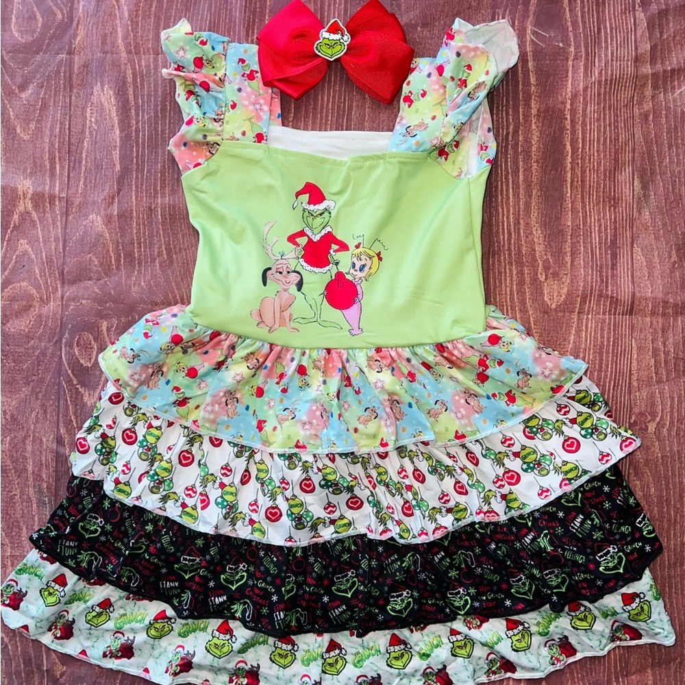 The Grinch Girl Christmas Twirl Dress